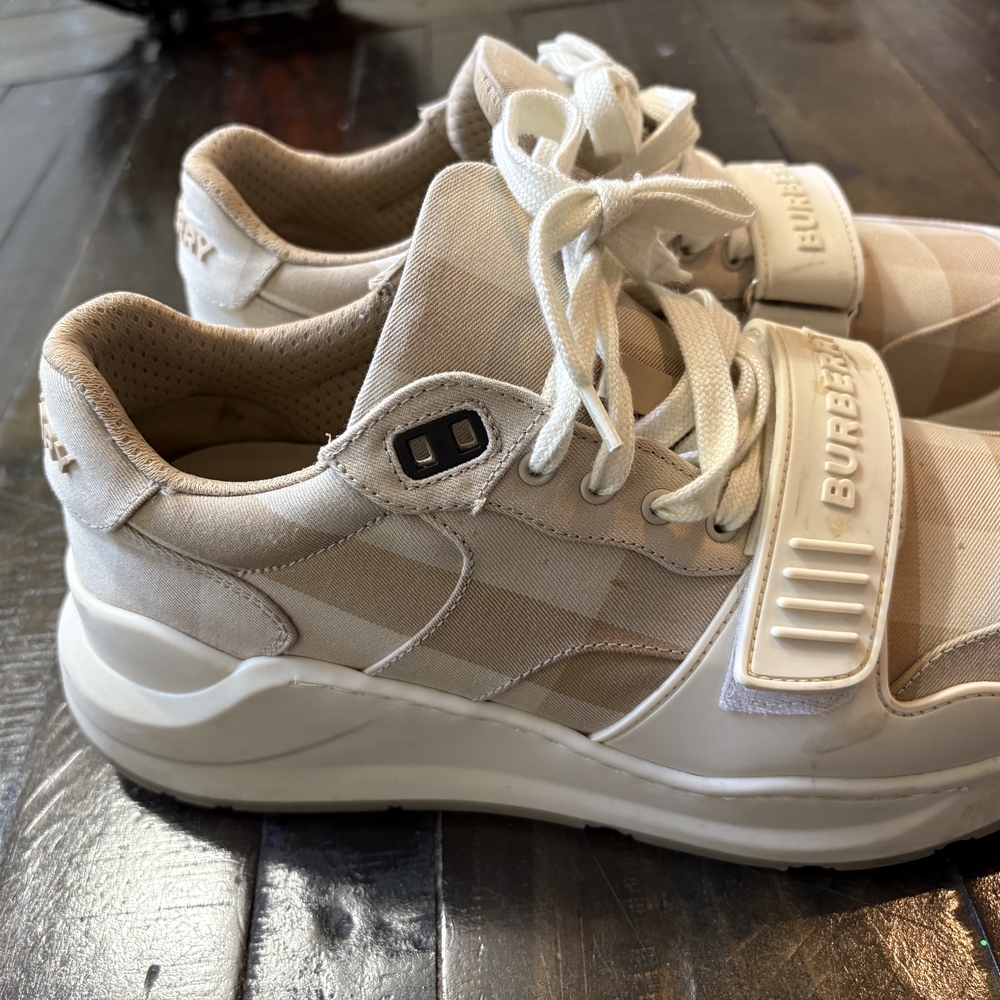 Burberry Beige and White Athletic Shoes - Picture 2 of 6